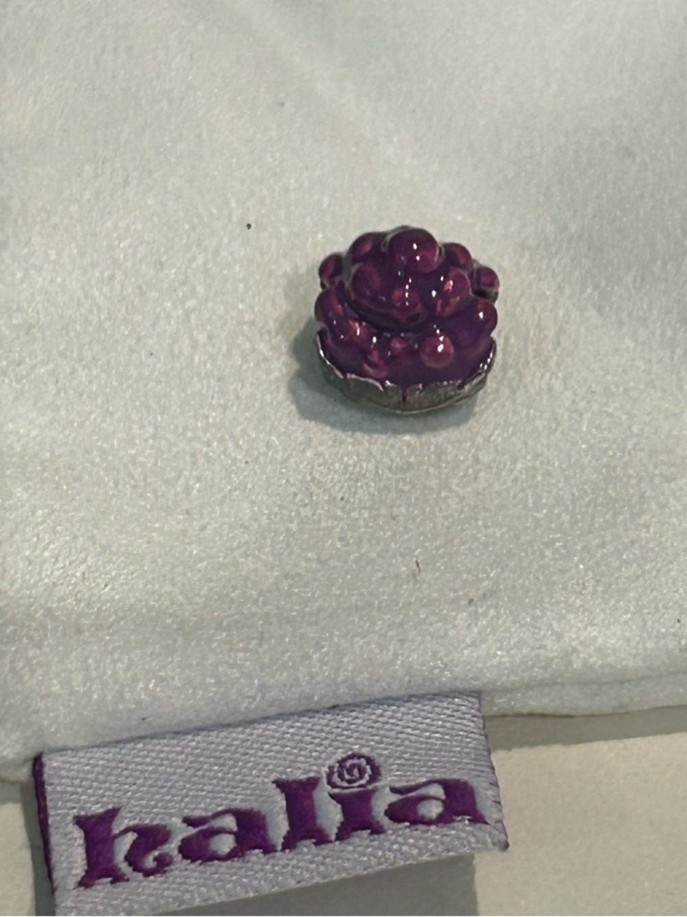 Halia “Grapes” Charm - Purple Enamel/Sterling Silver